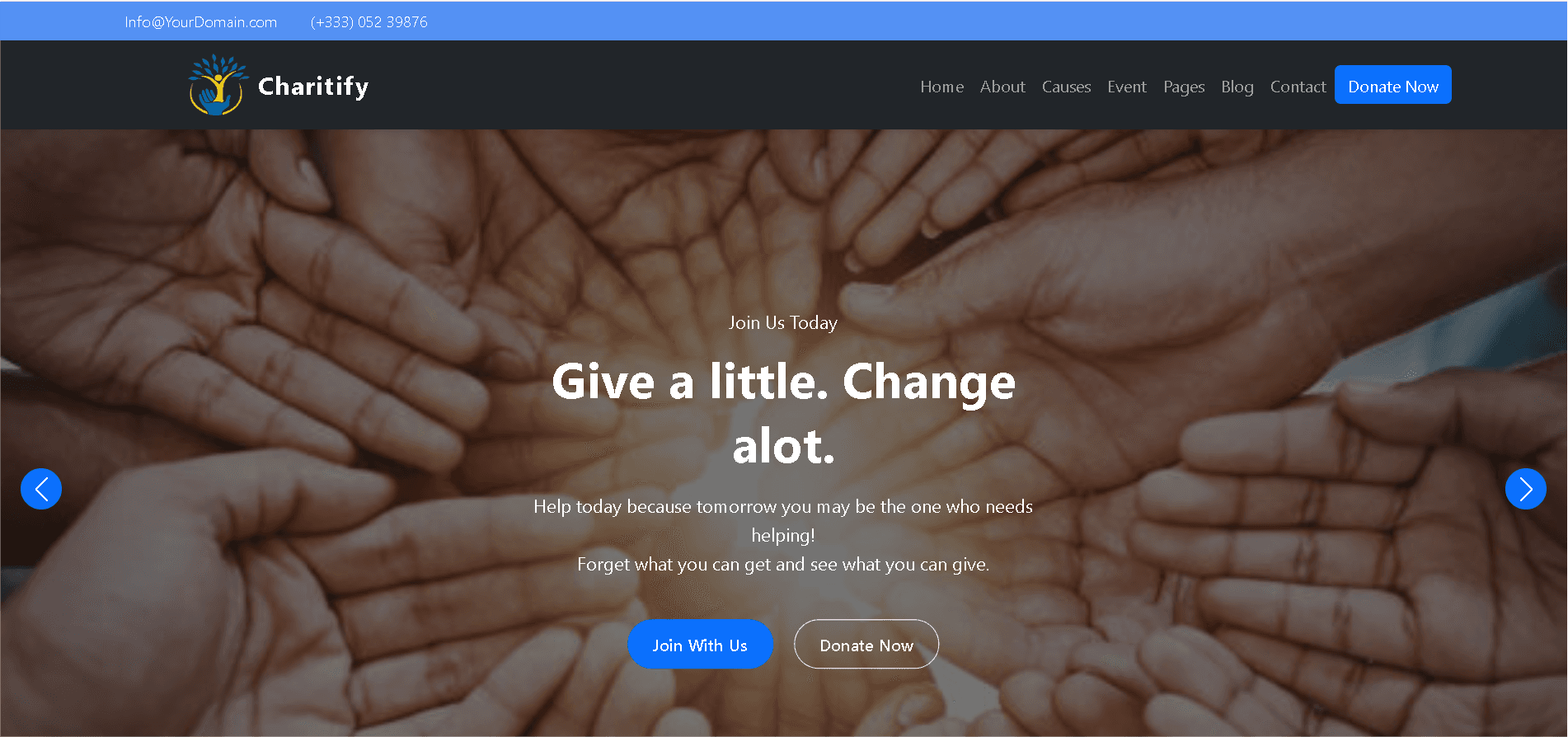 Modern Charity Website preview